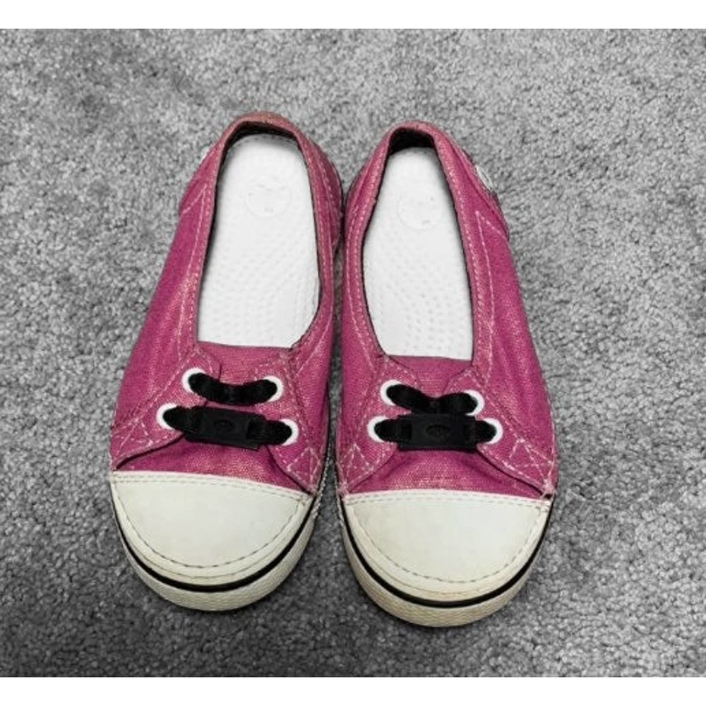 Crocs Metallic Pink Skimmer Shoes size 13c
